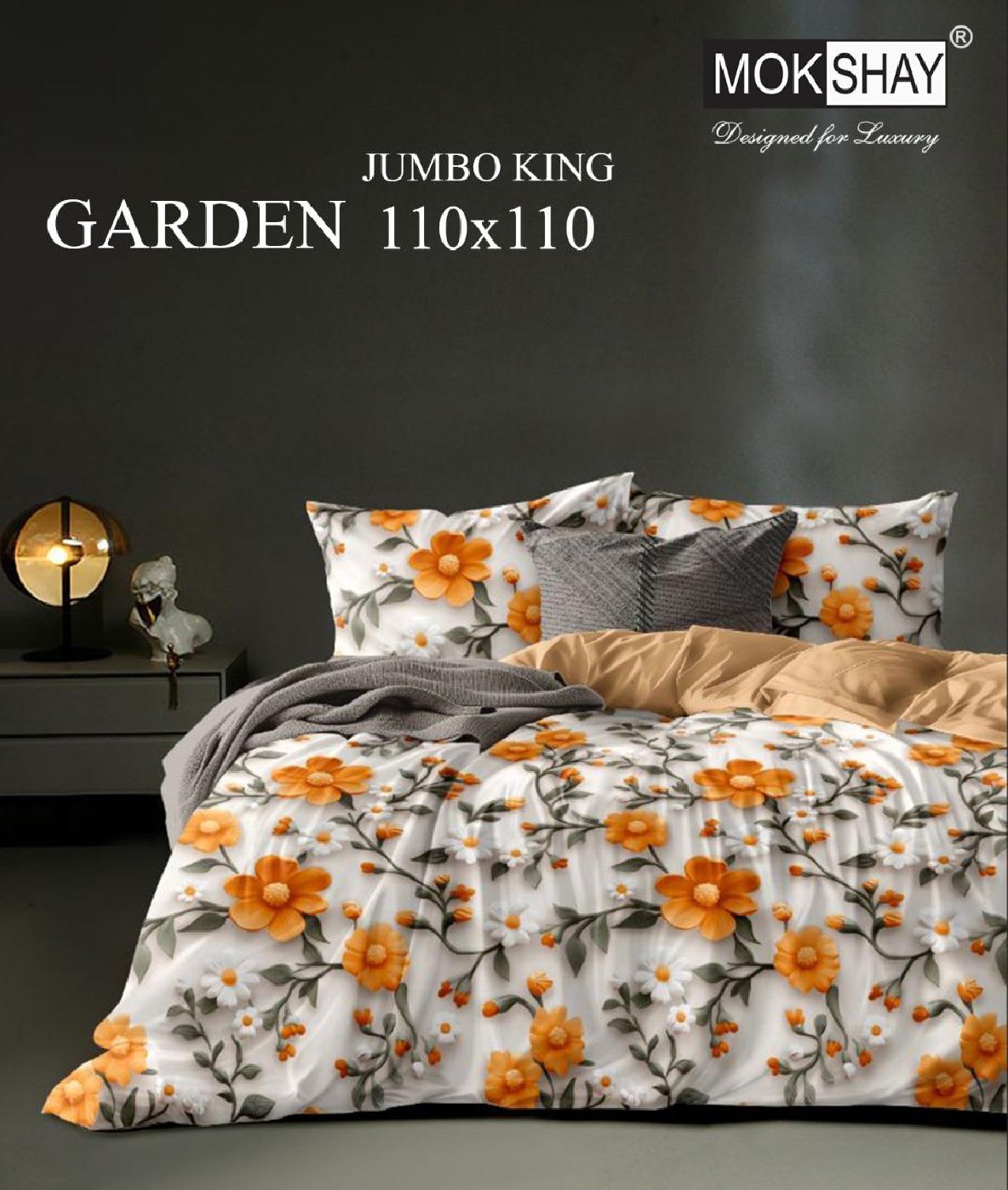 3D  BEDHSEET GOLDEN YELLOW