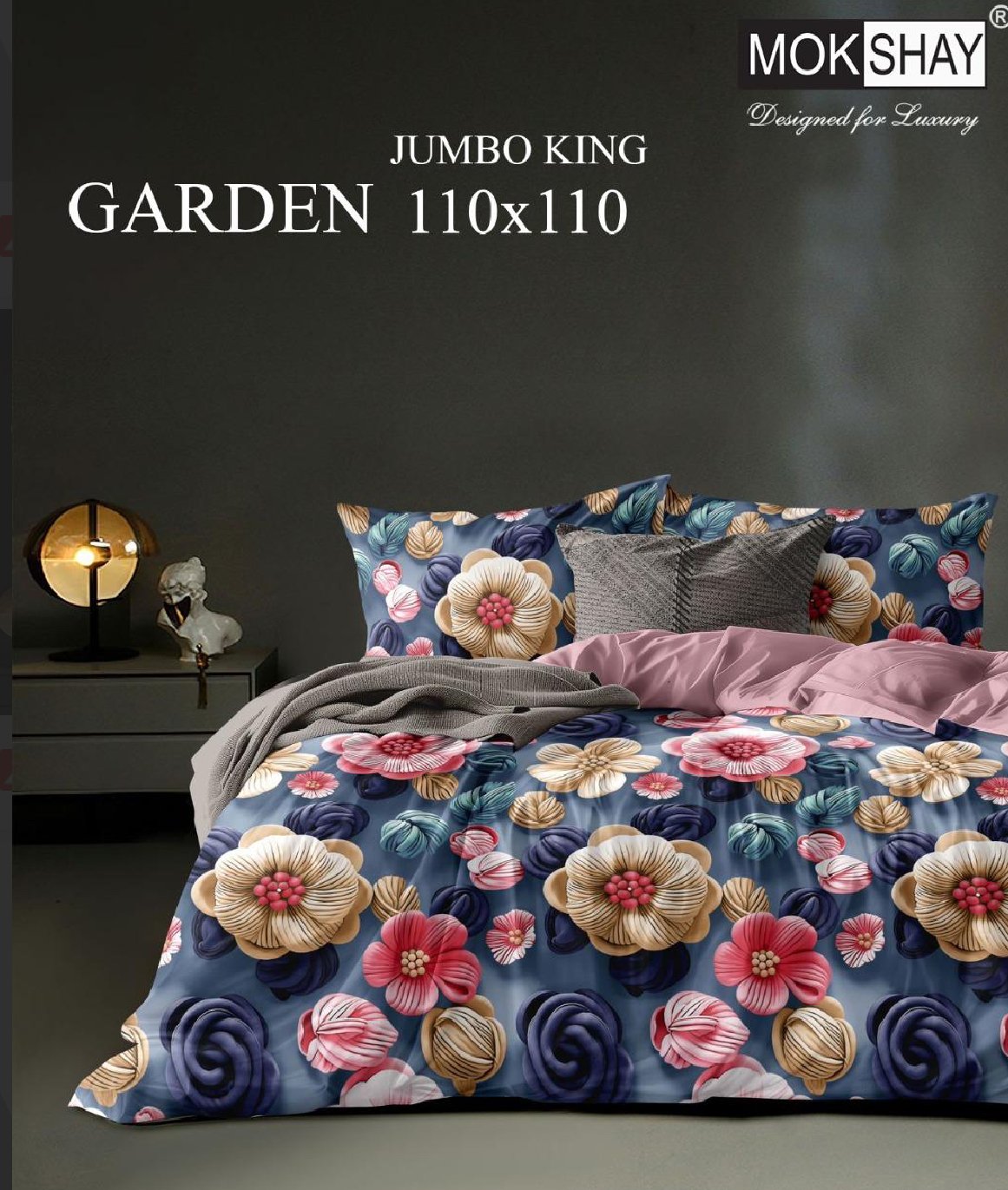 3D  BEDHSEET BLUE FLORAL