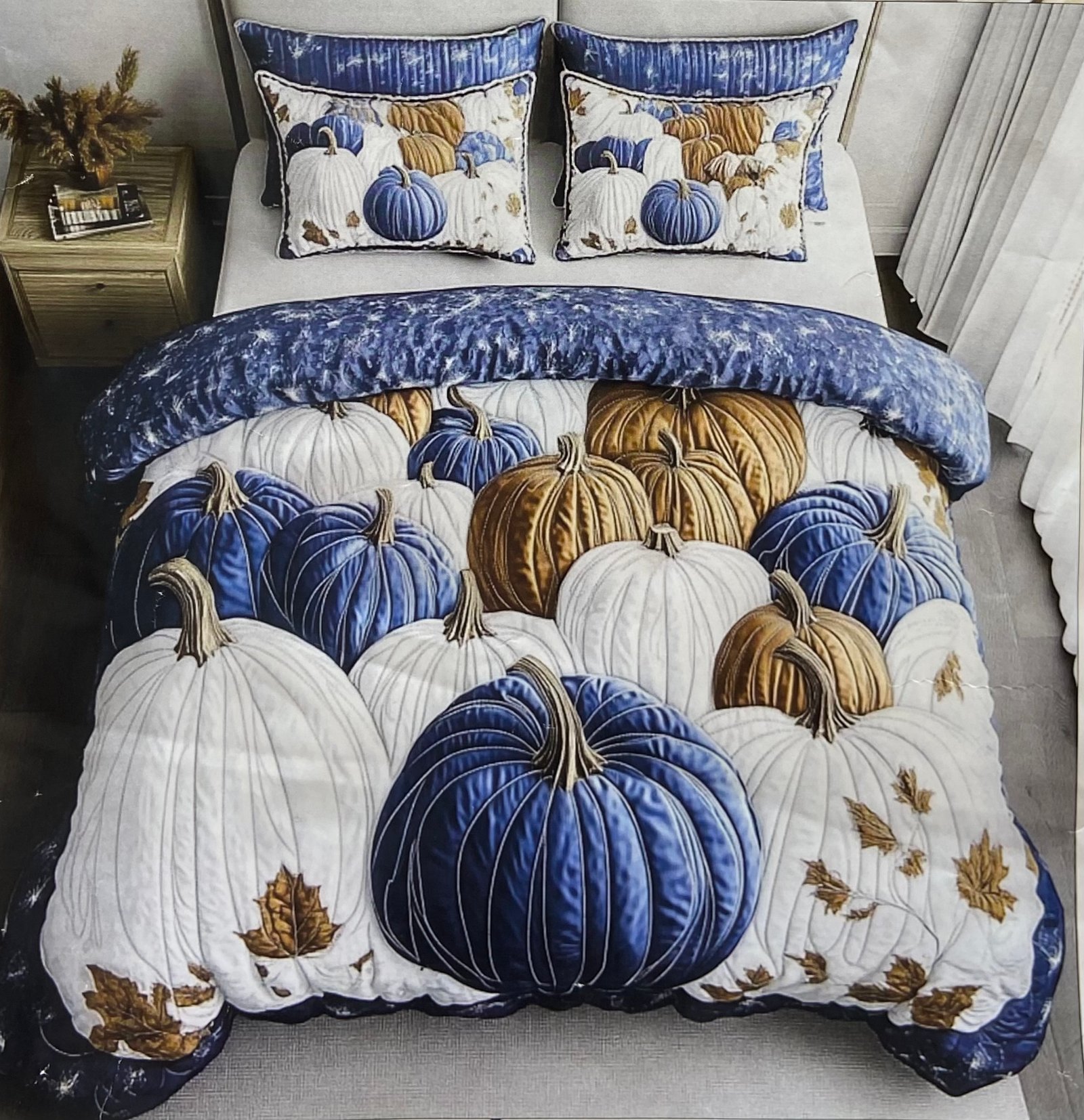 7D BEDSHEET PUMKIN BLUE