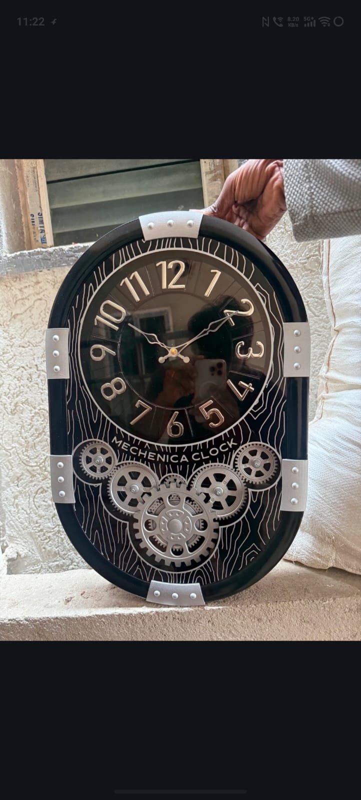 OVAL SHAPE GEAR WALL CLOCK