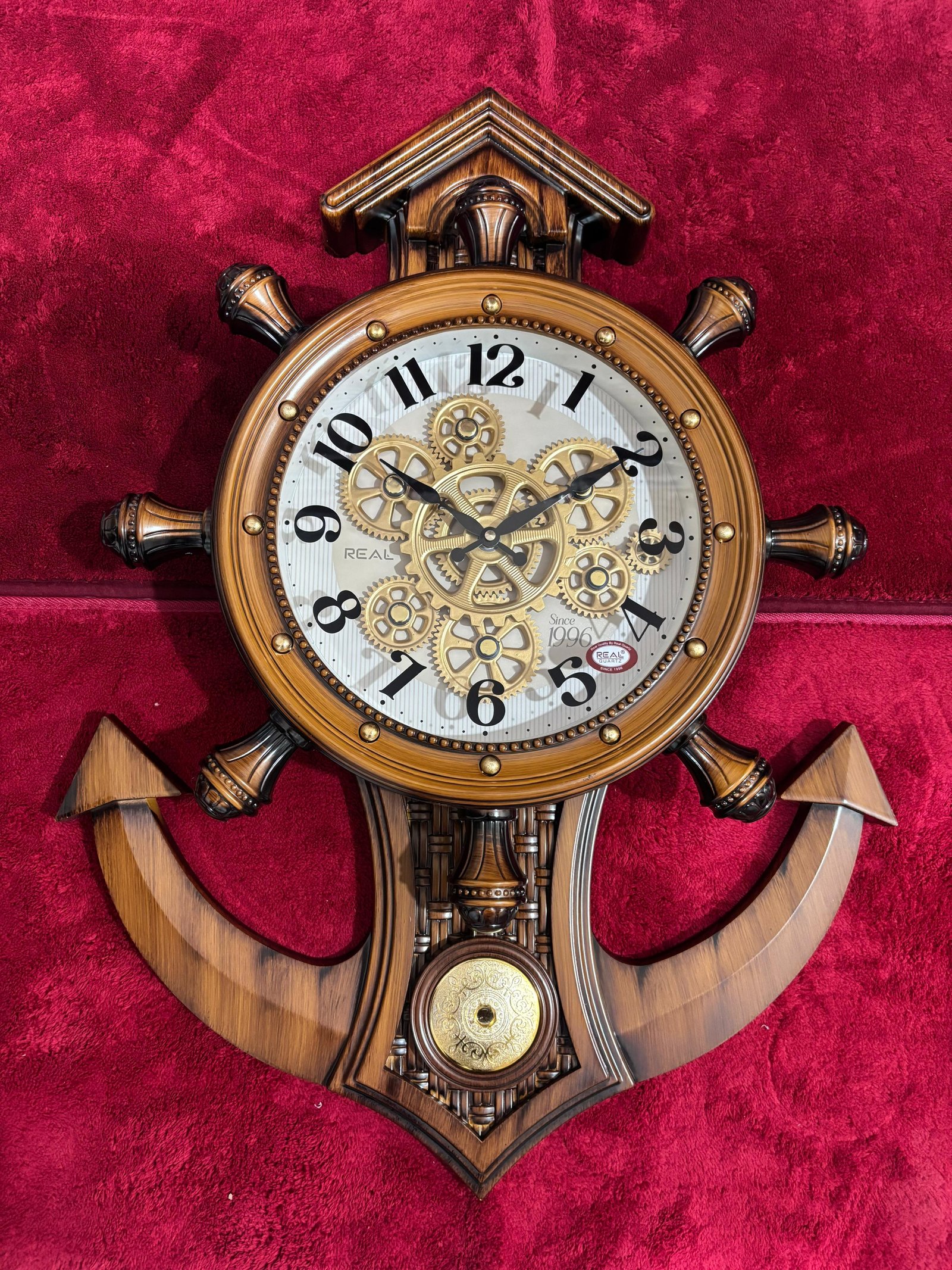 OVAL SHAPE GEAR WALL CLOCK