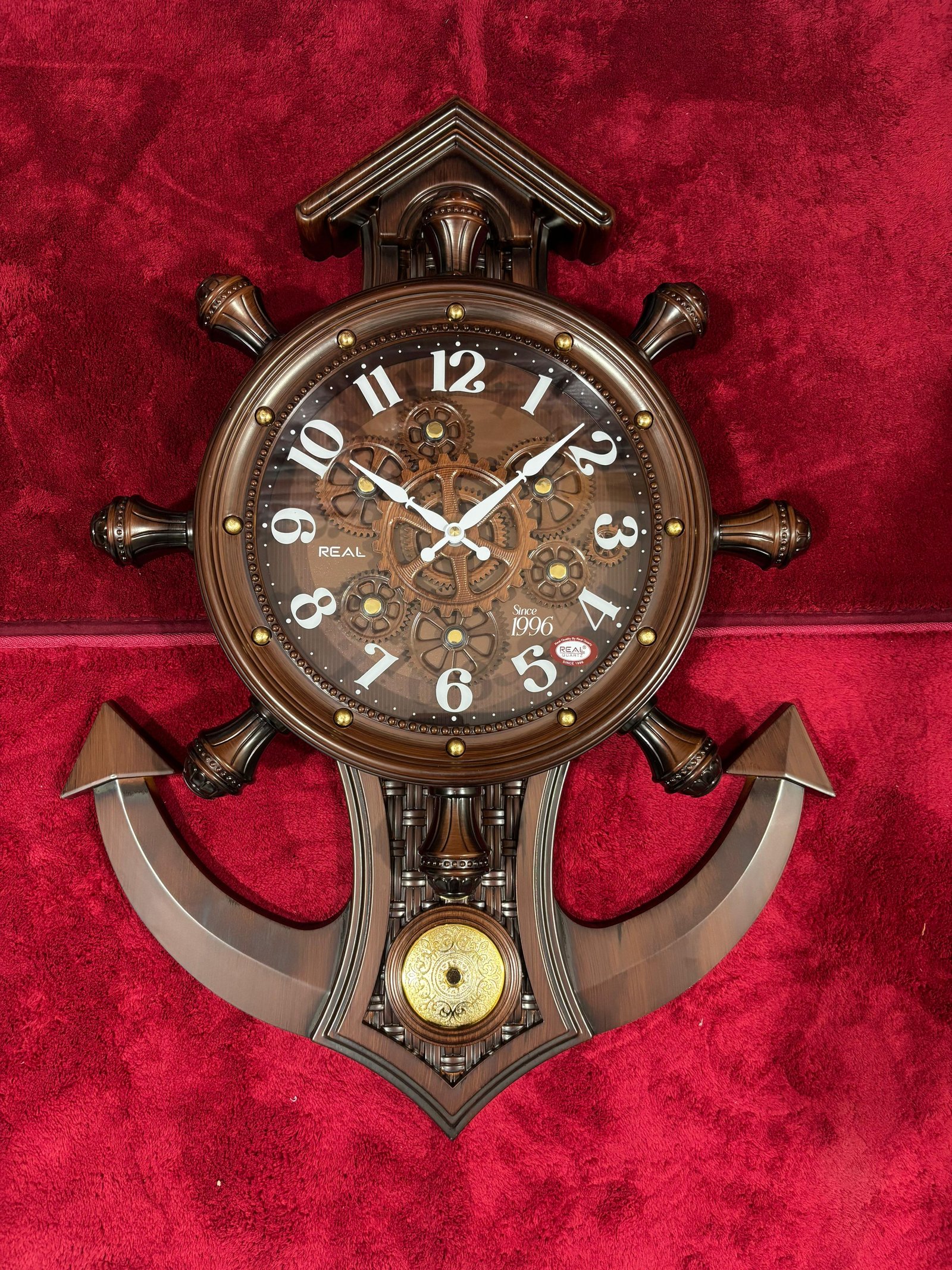 OVAL SHAPE GEAR WALL CLOCK
