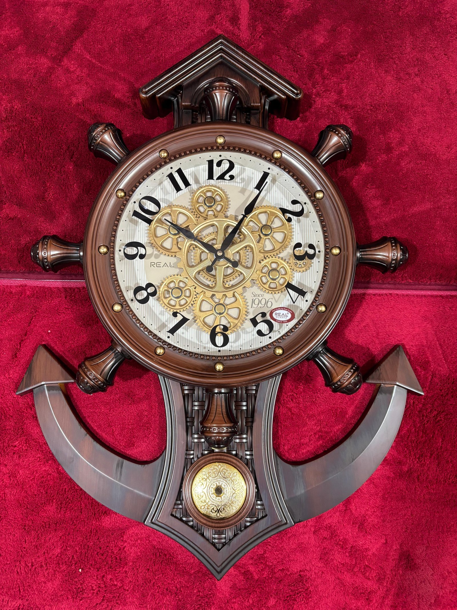 OVAL SHAPE GEAR WALL CLOCK