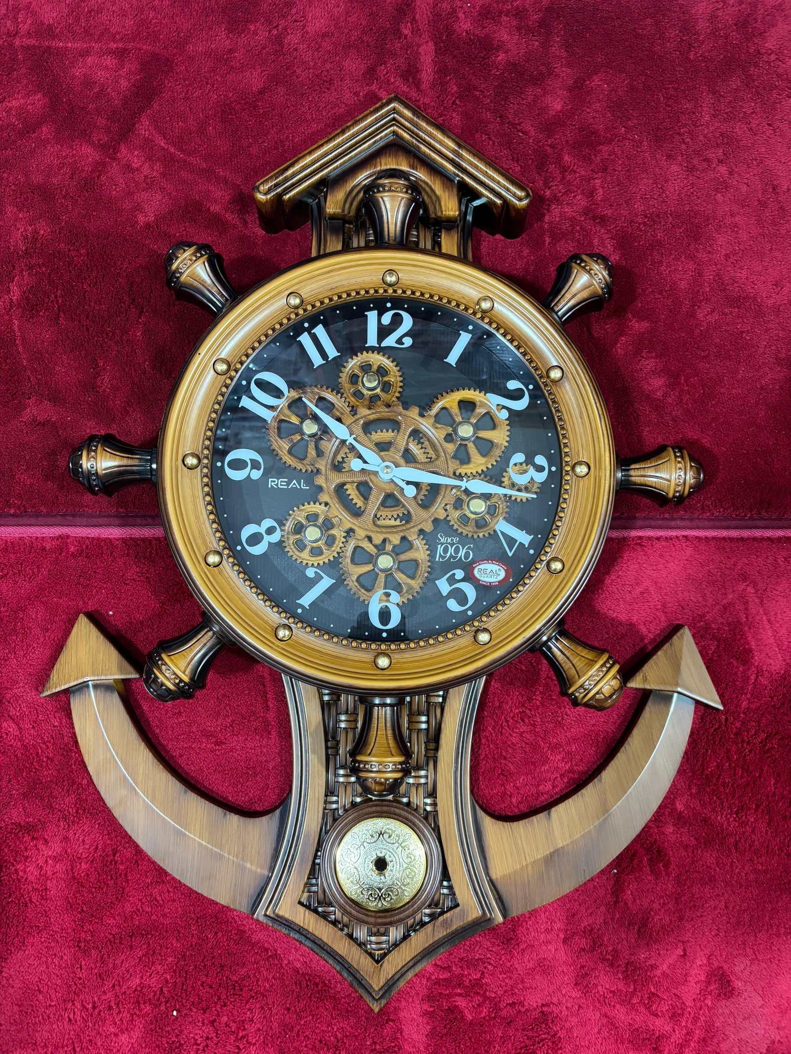 OVAL SHAPE GEAR WALL CLOCK