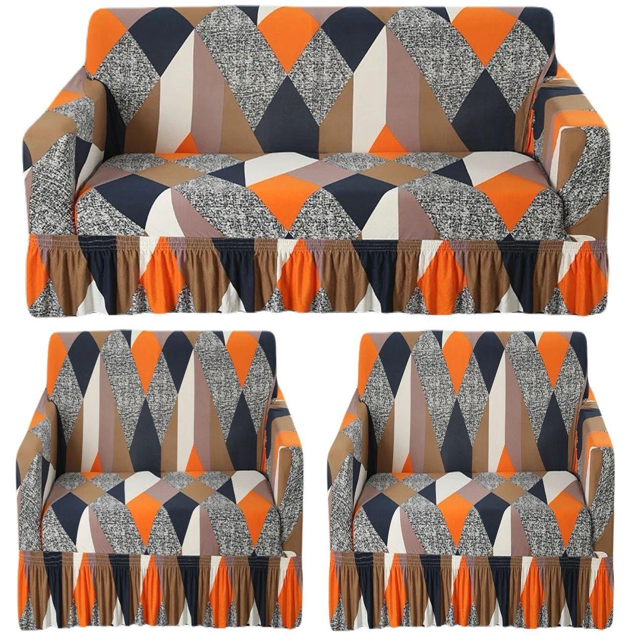 FRILL SOFA COVER SET 3+1+1