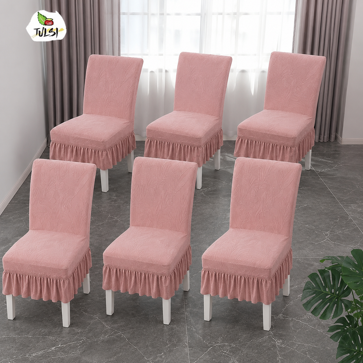 FRILL CHAIR COVERS (6 PIECES)