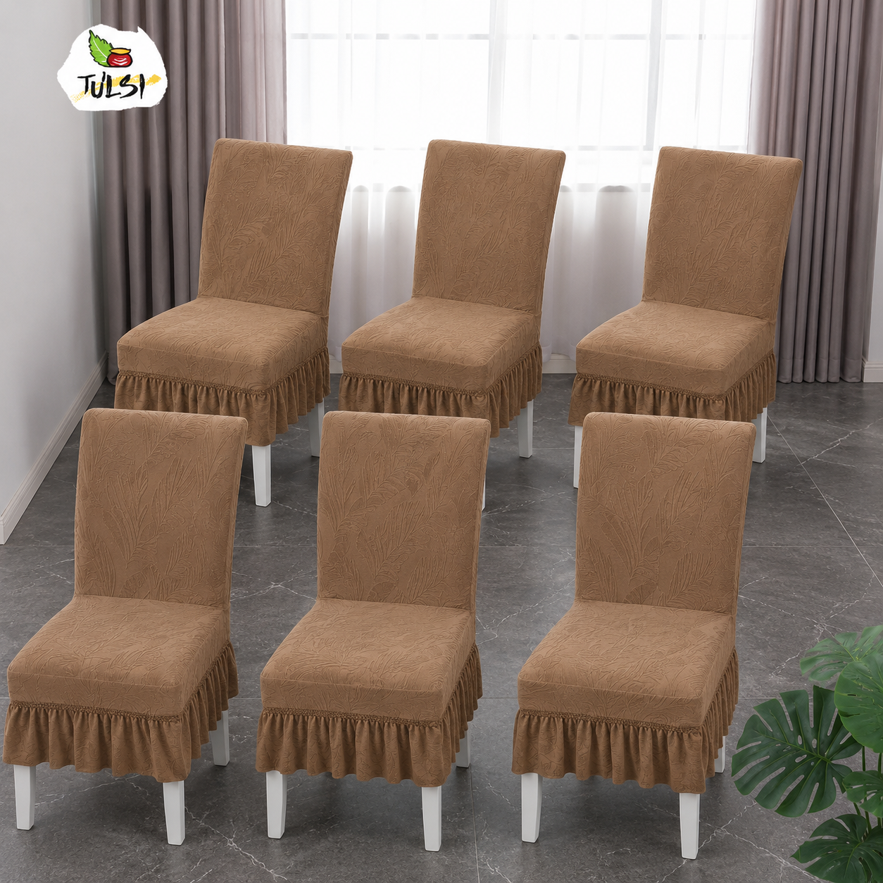 FRILL CHAIR COVERS (6 PIECES)