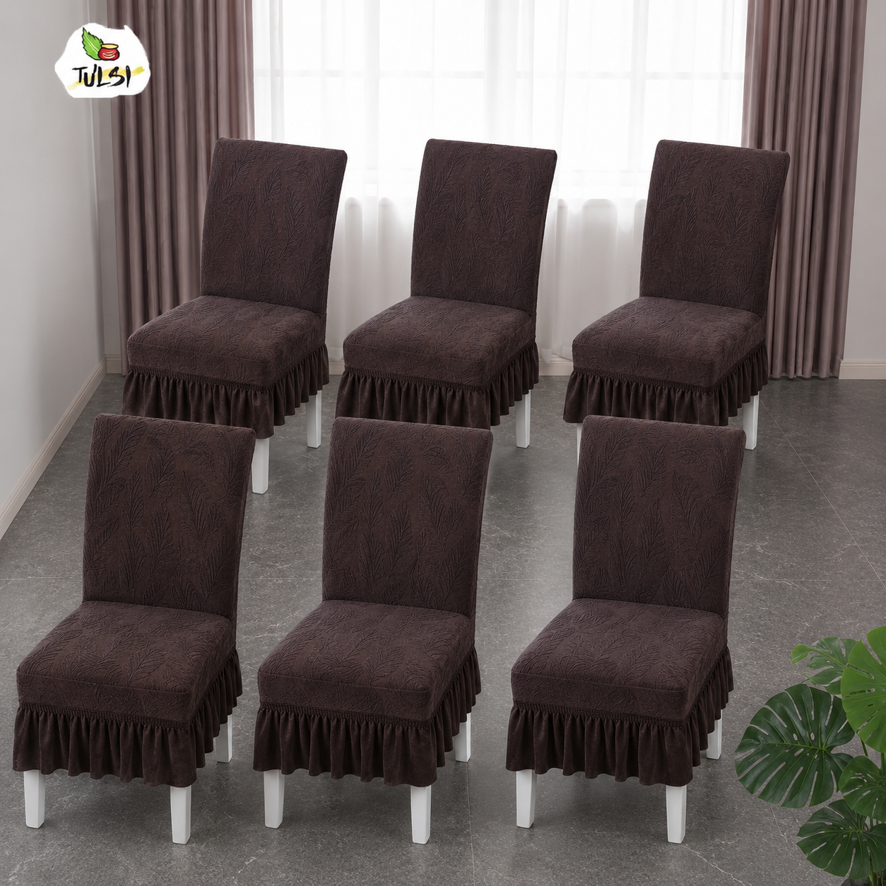 FRILL CHAIR COVERS (6 PIECES)
