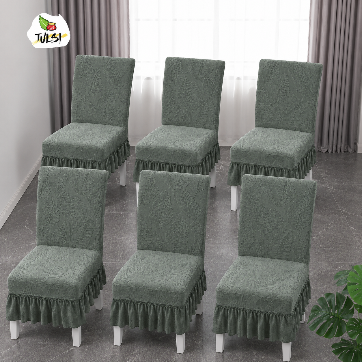 FRILL CHAIR COVERS (6 PIECES)